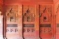Scenic Architectural Details and Wall Decoration inside Agra Fort in Agra, Uttar Pradesh Region of India
