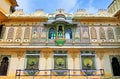 Scenic Architectural Details and Decorations inside the City Palace of Udaipur, Rajastan Region of India