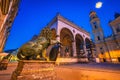 Scenic architecture of Odeonsplatz square in Munich evening view