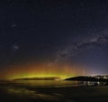 Scenic aurora at night in Hobart, Tasmania, Australia, cool for background