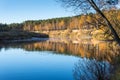 Scenic autumn colored river in country Royalty Free Stock Photo