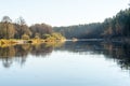 Scenic autumn colored river in country Royalty Free Stock Photo