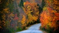 Scenic autumn drive in rural Quebec