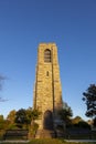 Scenic autumn image of the Joseph D. Baker Tower and Carillon at sunset located in Baker Park, Frederick. Royalty Free Stock Photo