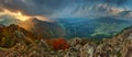 Scenic autumn morning from Vapec in Strazovske vrchy in Slovakia