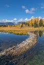 Scenic Autumn Reflection in the Tetons Royalty Free Stock Photo