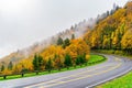 Scenic autumn view of the Blue Ridge Parkway in NC, United States Royalty Free Stock Photo