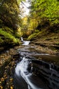 Fechter Run Falls - Waterfall & Autumn Colors - Ohiopyle State Park, New York Royalty Free Stock Photo