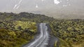 Scenic back road through lava fields in Snaefellsnes national park