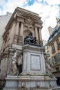 Scenic baroque Fountain St Michel in Paris