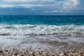 Scenic beach with blue sea, Lefkada island, Greece