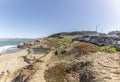 Scenic beach in San Francisco with old ruin sutro baths of historic recreation area Royalty Free Stock Photo