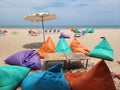 Scenic beach seating area, Cha Am, Thailand Royalty Free Stock Photo
