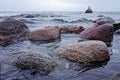 Scenic beach at Staberhuk cliffs, Fehmarn Island, Baltic Sea, Germany.