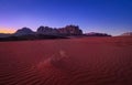Scenic beautiful sunset in Wadi Rum desert, Jordan Royalty Free Stock Photo