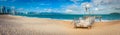 Scenic beautiful view of Nha Trang beach. Panorama Royalty Free Stock Photo