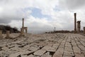 Scenic beautiful view of upper agora of ancient city Sagalassos in Turkey mountains