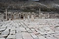 Scenic beautiful view of upper agora of ancient city Sagalassos in Turkey mountains