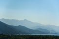 Scenic blue mountain shapes, Albanian landscape