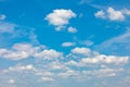 scenic blue sky with soft puffy clouds