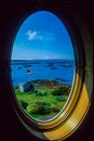 Oval Window Out To The Maine Coast Royalty Free Stock Photo