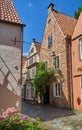 Scenic brick building in the historic Schnoor district in Bremen, Germany