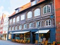 The scenic brick house with restaurant on ground floor, on Nov 20 in Luneburg, Germany