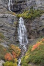 Bridal Veil Falls Utah in Fall Royalty Free Stock Photo