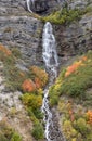 Bridal Veil Falls Provo Utah in Fall Royalty Free Stock Photo