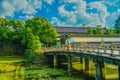 A scenic bridge along the river of Kyoto