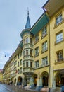 The scenic building on Munstergasse street with ornate balcony, Bern, Switzerland