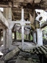 Scenic bunker ruin from WWII at Westerplatte peninsula in Danzig Royalty Free Stock Photo