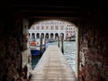 Scenic canal with gondola, Venice, Italy Royalty Free Stock Photo