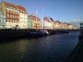 Scenic canals with boats in Copenhagen