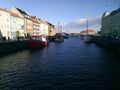 Scenic canals with boats in Copenhagen