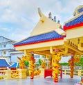 The dragon columns of Sam Sae Chu Hut Chinese Shrine, Phuket City, Thailand Royalty Free Stock Photo