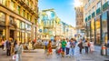 Scenic Carinthian Street Karntner strasse in Vienna old town