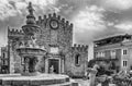 The scenic Cathedral`s square in central Taormina, Sicily, Italy Royalty Free Stock Photo