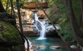 Scenic Cedar waterfall in Hocking hills state park Ohio Royalty Free Stock Photo