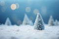 Scenic Christmas tree and snow-filled forest background with magical holiday vibes
