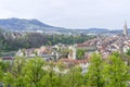 Scenic of The city of Bern, the capital of Switzerland.The Aare river flows in a wide loop around the Old City of Bern. Royalty Free Stock Photo