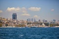 Scenic city view across Bosphorus strait in Istanbul, Turkey