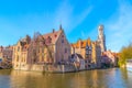 Scenic cityscape with canal in Bruges, Belgium Royalty Free Stock Photo