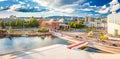 Scenic cityscape of Oslo waterfront panoramic view Royalty Free Stock Photo