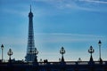 Scenic cityscape of Paris with silhouettes of people and Eiffel tower Royalty Free Stock Photo