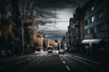 Scenic cityscape of Zurich with a tram and cars