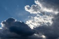 Scenic cloudy blue sky. Sunlight in cloudscape Royalty Free Stock Photo