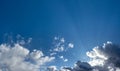 Scenic cloudy blue sky. Sunlight in cloudscape Royalty Free Stock Photo