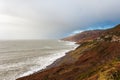 Scenic cloudy view over Atlantic coastline and road, Dingle peninsula, County Kerry, Ireland