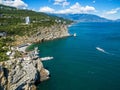 Scenic coast of Crimea with castle on rock, Crimea